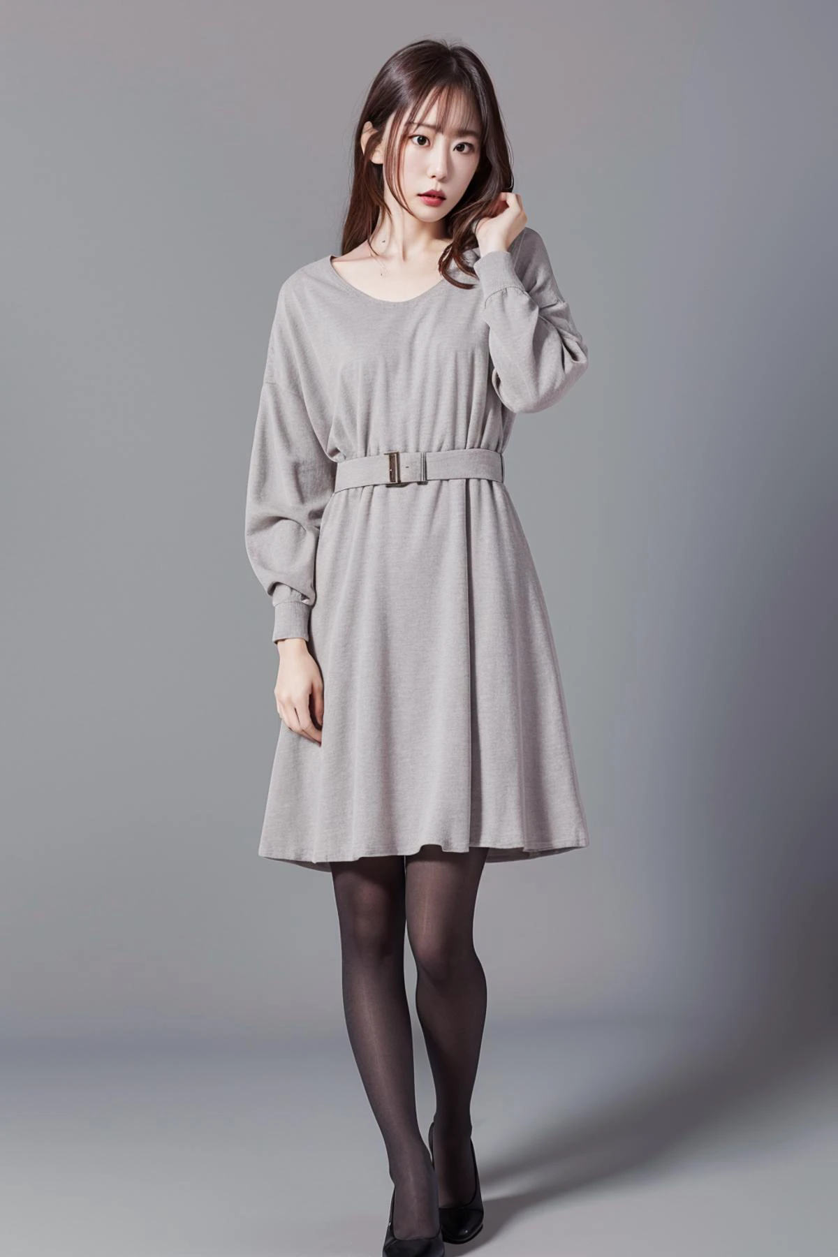 1girl, simple background, grey background, pantyhose, (upper body:1), Small breasts, dress
<lora:sakuragawamegu_lora:0.8>, hands_on_hips