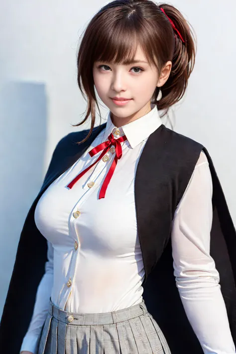 (masterpiece), (best quality),(ultra_highres),(8k resolution),(realistic),(ultra_detailed),(((realism:1.4))),finely detail,high res,colorful,intricate detail,HDR,hand of Guido Daniele,huge breasts,smile, cool & sexy \(idolmaster\),
half body, Looking at the viewer,slim_legs, younger,beautiful_girl,1 girl, beautiful tooth, 18 yesrs old, ((beautiful eyes)), ((beautiful face)), ((focus on face)),court, arms crossed,outdoor
<lora:aiBeautyIthlinni_ithlinniV1:0.4>, <lora:CelicaMS:0.5> celicams, (((ponytail,long hair,light brown hair,blunt bangs, ribbon, cape, school uniform, skirt, vest)))