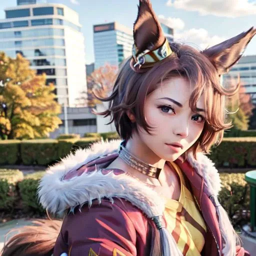 masterpiece, best quality, close up, face shot, running, city,
narita taishin \(umamusume\), umamusume, animal_ears, horse_ears, hair_ornaments, closed mouth, serious, torn jeans, (asymmetrical clothes:1.2), belt, fur-trimmed jacket, pink jacket, jacket around waist, clothes around waist, midriff, long sleeves, tied shirt, open clothes, yellow shirt <lora:narita_taishin_lora:0.9>