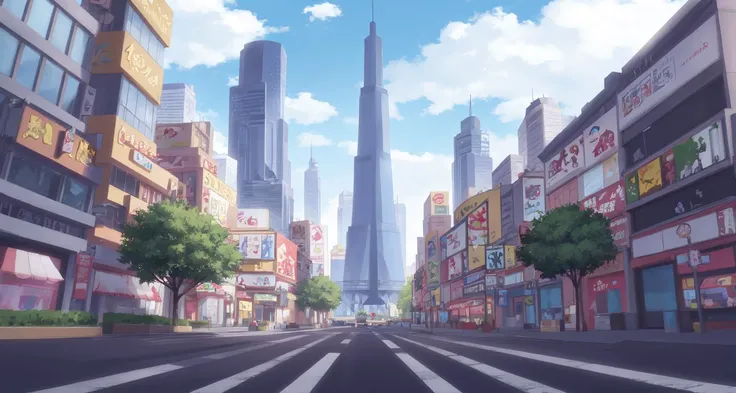 landscape,modren city,road,cars,skyscraper,<lora:mcs_v1:0.6>,