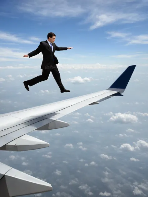 AirPlaneWingPose, 1boy, solo, jump, jumping, office suit,  <lora:AirPlaneWingPose:0.7>