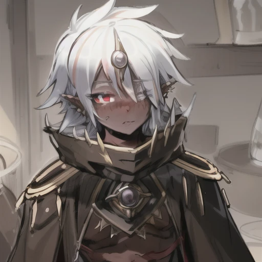 1 boy,best quality,highly detailed,ultra-detailed,{{incredibly_absurdres}},solo,extremely detailed,masterpiece,illustration,white hair,(((closed left eye))),nose blush,left eye scar,<lora:阿不思:0.95>