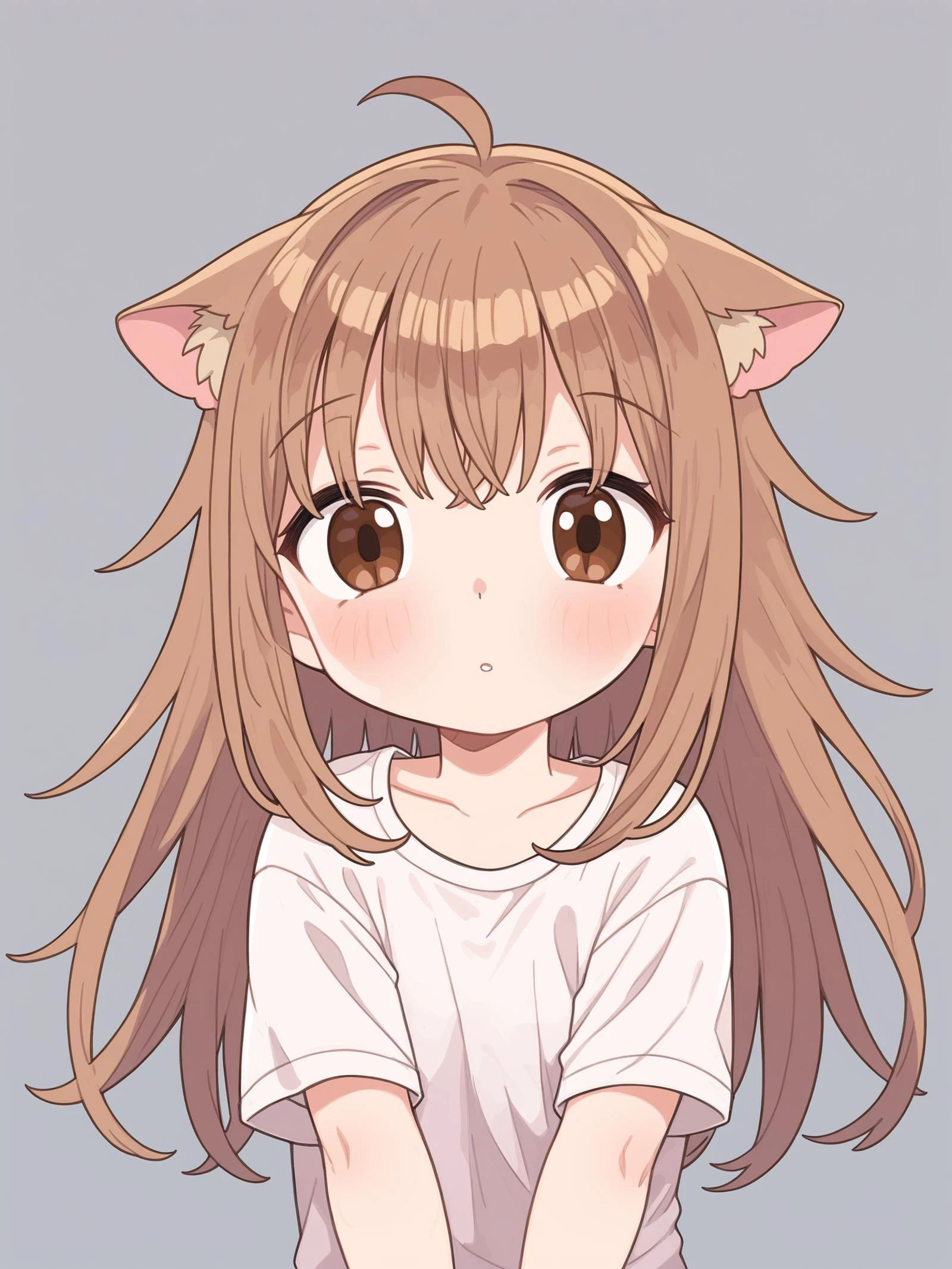 score_9, score_8_up, score_7_up, highly detailed, BREAK source_anime, <lora:PossumMachine:1>, posmach,
1girl, cat ears, animal ear fluff, brown hair, brown eyes, long hair, messy hair, hair flaps,