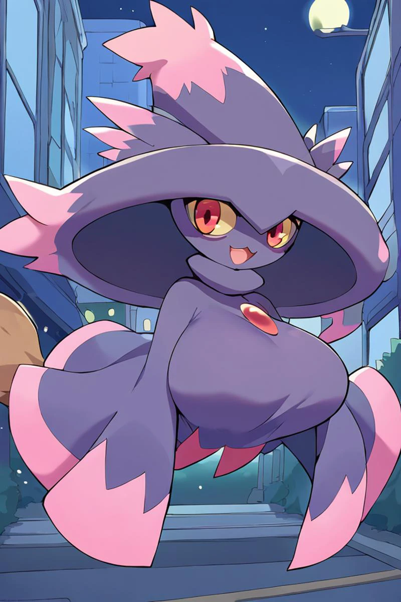 score_9, score_8_up, score_7_up, source_anime , masterpiece, best quality, illustration, moe, cute, BREAK
<lora:Mismagius3ksteps:1.1> mismagius, (pokemon \(creature\)),night, city, phosphorus fire, open mouth, laughing, huge breasts, floating, full body,