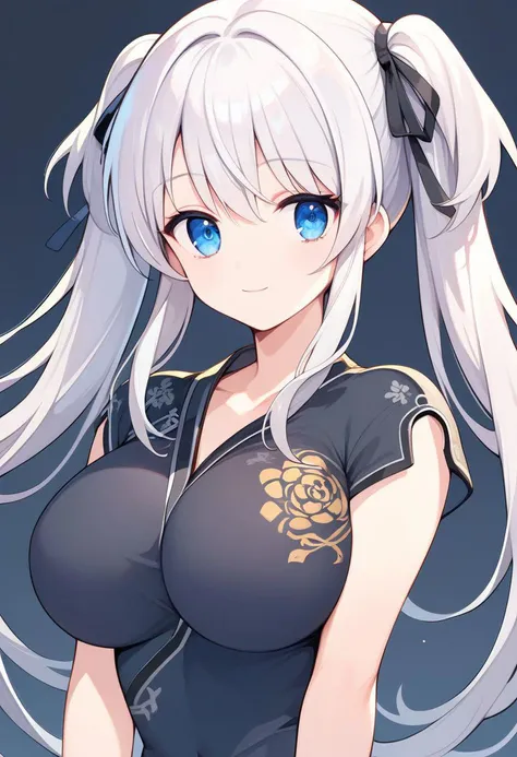 score_9,score_8_up,score_7_up,source_anime,<lora:Nao_Mabinogi:0.8>,
na0m4bi,1girl,solo,blue eyes,large breasts,twintails,long hair,white hair,china dress,hair ribbon,light smile,