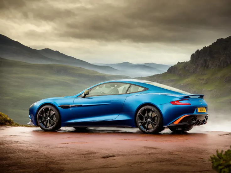 masterpiece, best quality, astonmartinvanquish, 1car, rainy mountains, green car, <lora:AstonMartinVanquish:0.7>, slate atmosphere, cinematic, dimmed colors, dark shot, muted colors, film grainy, lut, spooky