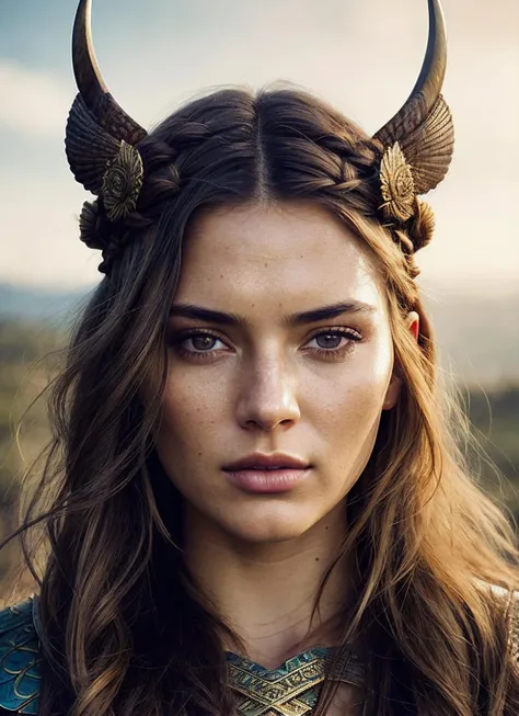 A stunning intricate full color portrait of (sks woman:1) as (viking warrior), (barbarian),  epic character composition, by ilya kuvshinov, alessio albi, nina masic, sharp focus, natural lighting, subsurface scattering, f2, 35mm, film grain, <lora:lora_kendall_v1_from_v1_160:1>