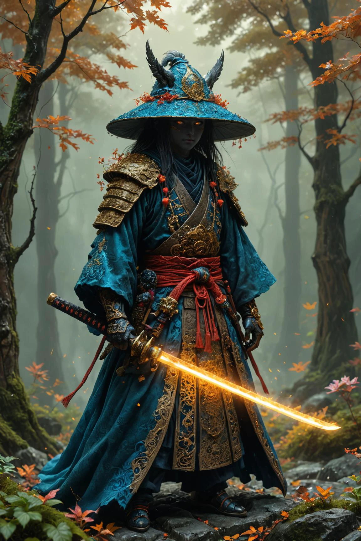 by Andy Kehoe and Julie Bell, mage wielding a katana <lora:katana:0.35> <lora:more_art:0.30> <lora:RMSDXL_Enhance:0.50> <lora:RMSDXL_Creative:0.50> <lora:RMSDXL_Photo:0.25> <lora:RMSDXL_Darkness_Cinema:0.50> <lora:clothing_slider:3.00> <lora:great_lighting:1.50> <lora:aesthetic:1.50> <lora:photorealistic_portrait:0.75> <lora:extremely_detailed_v2:1.25> <lora:dpo:0.25> <lora:perfect_hands:0.50>