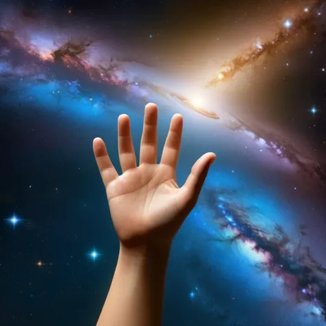 Hyperrealistic art of <lora:Perfect Hand:1.2>
perfection a hand reaching up towards a galaxy perfect hand style, Extremely high-resolution details, photographic, realism pushed to extreme, fine texture, incredibly lifelike