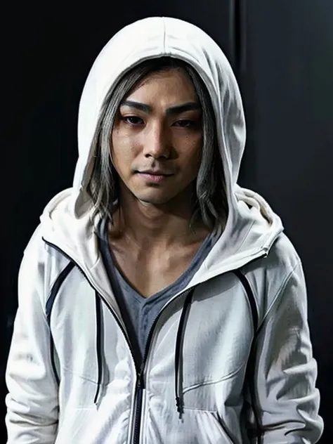 Shuntaro768 , long hair, grey hoodie, hands in pocket, detailed eyes, photography, trending on artstation, sharp focus, studio photo, intricate details, highly detailed, by greg rutkowski <lora:Shuntaro768:0.7>