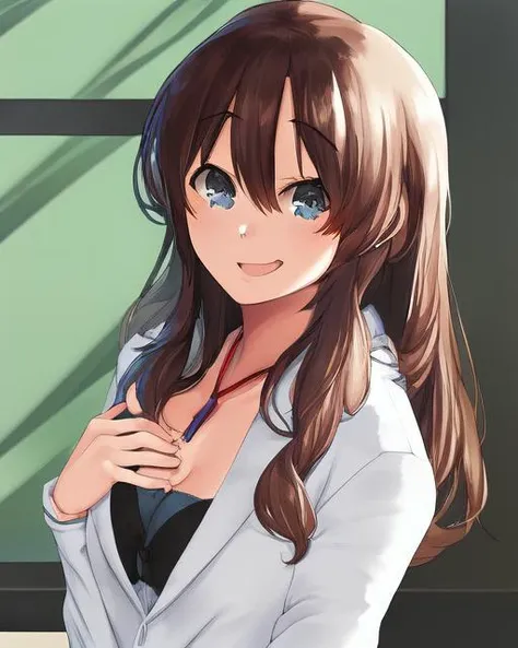 1girl, portrait, smile, looking at viewer, by suruga
