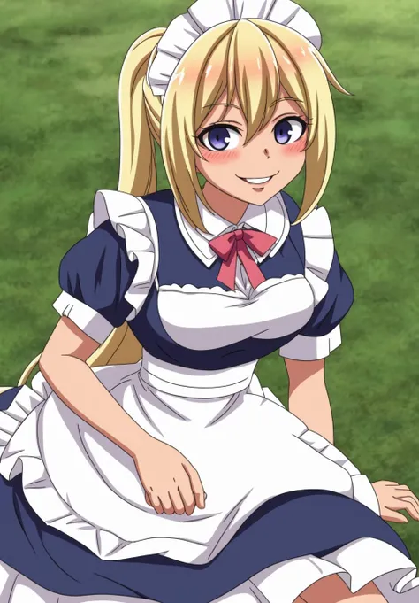 <lora:bertrand:0.8>, bertrand, 1girl, solo, looking at viewer, blush, smile, maid,