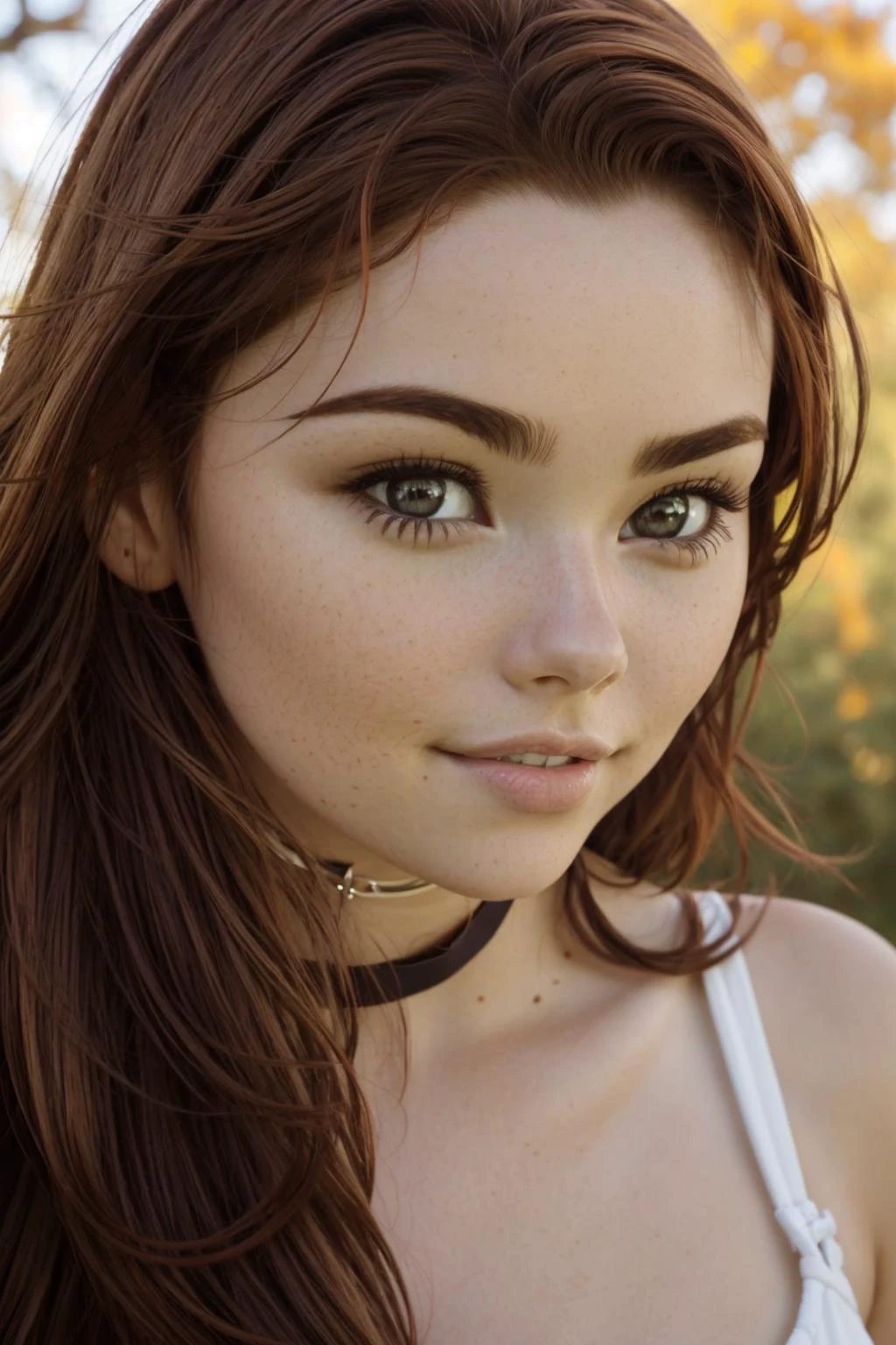 looking at viewer, close up, facial close up,
sablynn, 1girl, lips, long brown hair, hazel eyes, medium breasts, tight intricate dress, choker, jewerly,
glistening skin, realistic,
outdoors,
<lora:Sabrina_Lynn_v3:0.75>