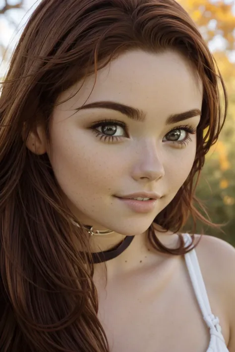 looking at viewer, close up, facial close up, 
sablynn, 1girl, lips, long brown hair, hazel eyes, medium breasts, tight intricate dress, choker, jewerly,
glistening skin, realistic,
outdoors, 
 <lora:Sabrina_Lynn_v3:0.75>