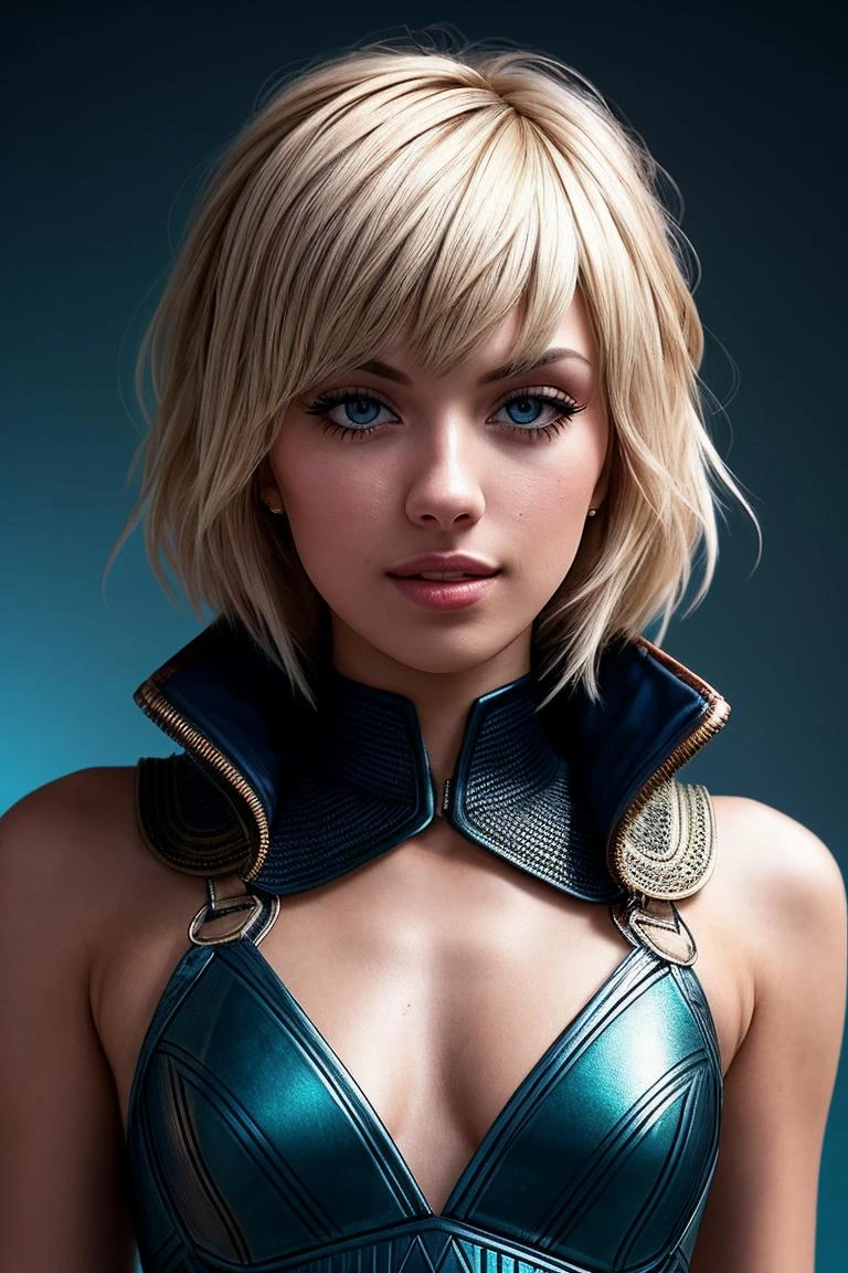 photo of beautiful (emm4m4e-145:0.99), a woman with perfect hair, hair upsweep updo, wearing (blue armored dress:1.1), ((Grunge:1.1)), (plain red background:1.1), modelshoot style, (extremely detailed CG unity 8k wallpaper), professional majestic photography, (smile), ((upper body)), (Zenza Bronica ETRSi Camera), 24mm, exposure blend, hdr, faded, extremely intricate, High (Detail:1.1), Sharp focus, dramatic, soft cinematic light, (upper body), (looking at viewer), (detailed pupils), 4k textures, soft cinematic light, adobe lightroom, photolab, elegant, ((((cinematic look)))), soothing tones, insane details, hyperdetailed, low contrast