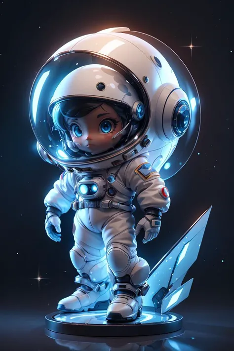 4k, high quality, ray tracing, streamlinerai space suit, stylized, shiny white, full of reflections, blue glowing lights, futurism, clean edges, Tinted windows, <lora:streamlinerai:0.8>