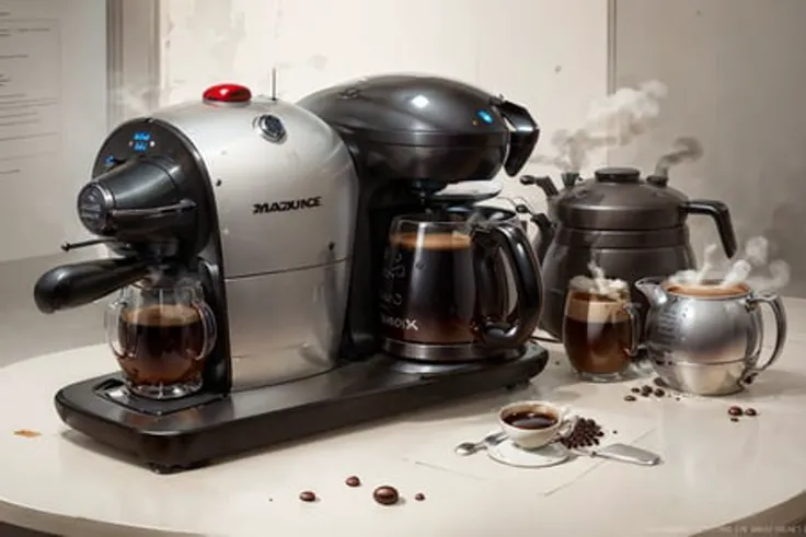 concept art, <lora:streamlinerai:.9> coffee machine , , stylized