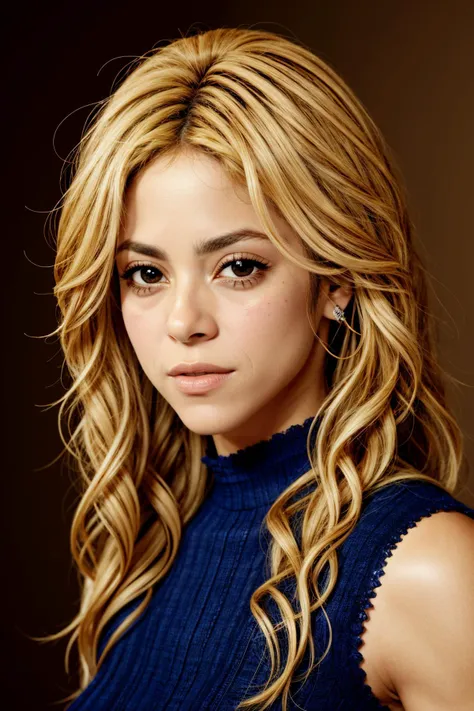 shakira, messy hair, close up on face, (formal clothes:1.2) <lora:shakira:1>