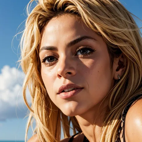 shakira, close up on face <lora:shakira:1>