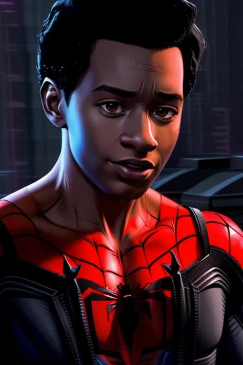 portrait of miles_morales as superman
