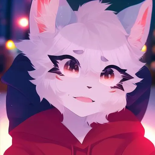 (furry), focus on face, hoodie, beautiful lights and shadows