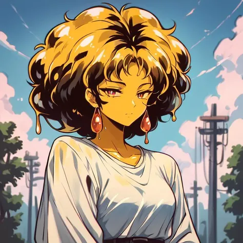score_9, score_8_up, score_7_up, score_6_up, source_anime, (slime girl:1.1), <lora:slimegirls_attempt8_6:1.0>, slimegirlsfw, yellow skin, transparent, detailed, absurdres, 4k, afro haircut, downtown, 1990s \(style\), vintage, <lora:OldAnimeStyle_XL_v3:0.8>, medium close, rating_safe