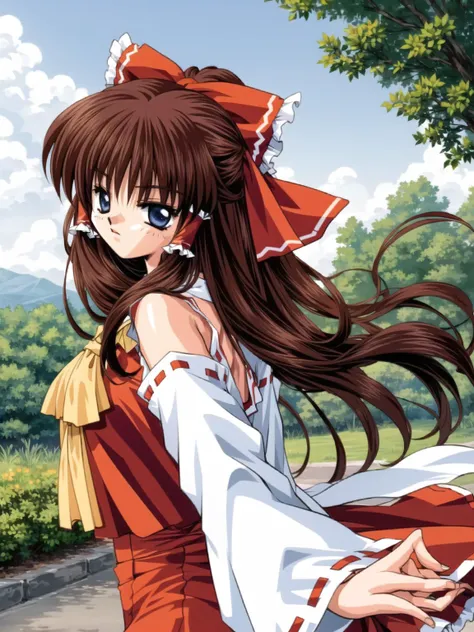 tachi-e,
hakurei reimu, hakurei reimu \(cosplay\),
<lora:moon-v2:1.0>
cowboy shot, dynamic pose,