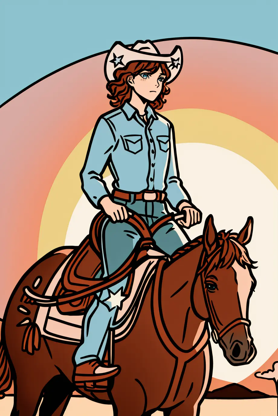 Western Illustration Vector Style LoRA