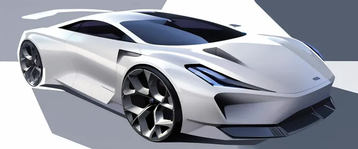 (masterpiece, best quality:1.2), neatdesign, vehicle focus, sports car, motor vehicle, ground vehicle, white body color, front quarter view, wheel, shadow, geometrical grain, reflection, white background <lora:neatdesign2:0.8>