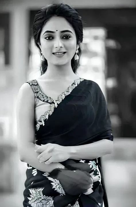 <lora:priyanka mohan:1>high resolution photo of Priyanka mohan, high resolution face, highly detailed face , (revealing skimpy black saree), highly detailed breasts, high resolution breasts, highly detailed nipples , high resolution nipples, sexy smile