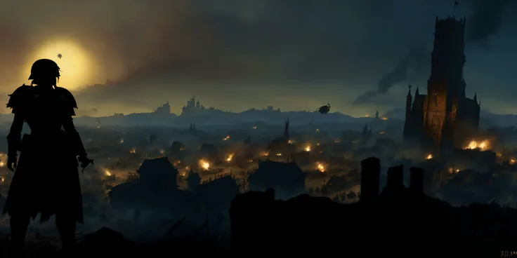 Generate a stunning art style, a true [masterpiece] [best quality] of art. The image showcases [detailed linework], [dynamic shading], and [dramatic lighting], bringing to life a [dreading atmosphere, grim dark coloures] . In the background a [battlefield,  gothic city, warhammer 40k] is to be seen in [grand:1.8, high-scale:1.8, panorama:1.8] from [from below]. A astra militarum, solo:1.3 is [full body view:1.5, standing,  from above . She  is holding a [lasgun in her righthand, holding rilfe]. It is wearing a [full armour].
<lora:lasgunXLLoRAv1:0.7>