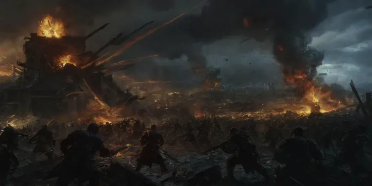 Generate a stunning art style, a true [masterpiece] [best quality] of art. The image showcases [detailed linework], [dynamic shading], and [dramatic lighting], bringing to life a [dreading atmosphere, grim dark coloures]. In the background a {armies fighting,, battlefield,  gothic city, warhammer 40k, artillery, explosion] is to be seen in [grand:1.8, high-scale:1.8, panorama:1.8] from [from below].  A astra militarum,  [full body view. He  is holding a lasgun, holding rilfe. He is wearing a full armour].
<lora:lasgunlorav1:1>