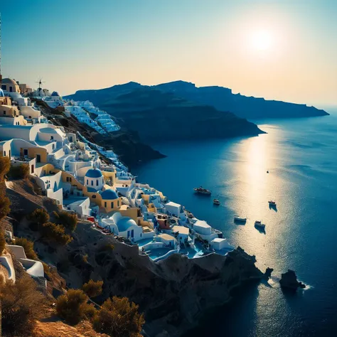 (((In a serene island setting with the Santorini in the background))), volumetric lighting, vibrant colors, 4k epic detailed, shot on kodak, 35mm photo, sharp focus, high budget, cinemascope, moody, epic, gorgeous, film grain, grainy, low key photography, dramatic lighting, intense emotions, cinematic feel, mysterious ambiance, emphasizing shape and form, creating depth, evoking drama, storytelling through shadows, professional technique,professional lighting, imaginative concept, creative styling, otherworldly aesthetic, surreal visual, captivating narrative, intricate detail, fantastical landscape, editorial storytelling, professional lighting, creating visual impact, evoking emotion, pushing creative boundaries <lora:add-detail-xl:2> <lora:Cosine_freck:1>