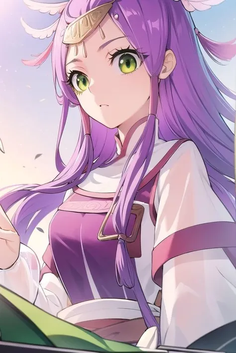 xiaoyixian, <lora:battlethroughtheheavensxiaoyixian-lora-nochekaiser:1>,
xiao yi xian, long hair, (green eyes:1.5), purple hair,
BREAK long sleeves, dress,
BREAK looking at viewer,
BREAK outdoors,
BREAK <lyco:GoodHands-beta2:1>, (masterpiece:1.2), best quality, high resolution, unity 8k wallpaper, (illustration:0.8), (beautiful detailed eyes:1.6), extremely detailed face, perfect lighting, extremely detailed CG, (perfect hands, perfect anatomy),