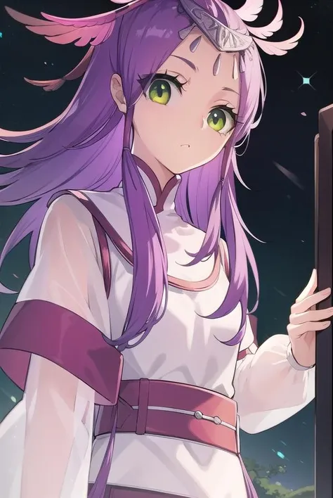 xiaoyixian, <lora:battlethroughtheheavensxiaoyixian-lora-nochekaiser:1>,
xiao yi xian, long hair, (green eyes:1.5), purple hair,
BREAK long sleeves, dress,
BREAK looking at viewer,
BREAK outdoors,
BREAK <lyco:GoodHands-beta2:1>, (masterpiece:1.2), best quality, high resolution, unity 8k wallpaper, (illustration:0.8), (beautiful detailed eyes:1.6), extremely detailed face, perfect lighting, extremely detailed CG, (perfect hands, perfect anatomy),