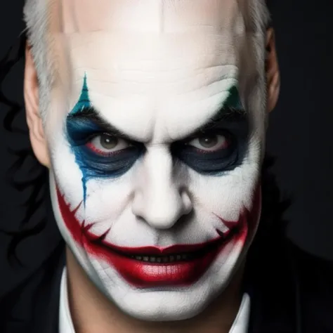sks man, (larr3ta:1) painted face like (The Joker:1) with beard, 8k, high detailed <lora:larr3ta-10:1>