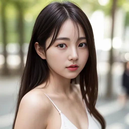 masterpiece, 1girl,best quality, korean, photorealistic,hyper detail,detailed skin,eos,f2.8,,upper body,lens, natural lighting,detailed skin,smile,advertisement,, model, ,,highly detail face: 1.2,narrow nose, real human skin,bloom,film grain,small breasts ,upper body,, looking at viewer,long hair, puffy lips,korean female,full body,light skin,,dappled sunlight, street,seoul,<lora:kGirlMix101:0.4>