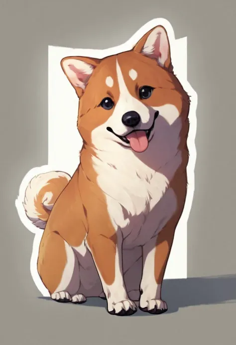 masterpiece,best quality, highly detailed, score_9, score_8_up, score_7_up, score_6_up,<lora:xl_more_art-full_v1:0.8>,
BREAK
 <lora:stickers:1>stickers, outline,shiba inu, dog, tongue, tongue out,  animal focus, full body, looking at viewer, solo, animal, black eyes,