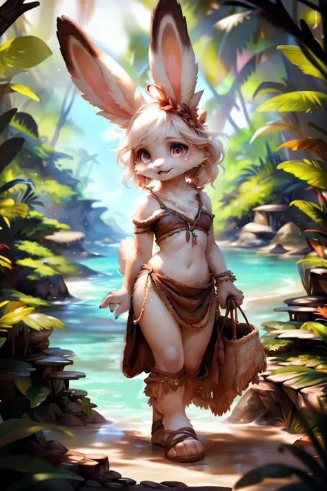 ASCII<lora:add_detail:0.7>, <lora:Furtastic_Detailer:0.7>,
 ultra realistic, [wildlife:nature] photography, masterpiece,
front view, hero view,
solo,
cute (female (anthro white ([bunny:rabbit]))), detailed and extremely fluffy body fur, (sleek body:0.5)
detailed mouth, (thick thighs:0.3), glossy fur, Maroon eyes, detailed eyes, rendered eyes, cute-fine-face, small breasts, flat chest, furry chest,
Layered Cut, ponytail,
curly [yellow:golden] hair, white fur,
walking down stairs,, sexy pose,
uploaded on e621, by Barbara Takenaga, (by darkgem_0.5), by Affandi, by Beatrice Ethel Lithiby, by Catcouch,
grinning, closed mouth, showing teeth,,
<lora:FurryCoreV2New-07:0.4>, furrycore,
<lora:nanachi:0.1>, nanachi,
<lora:Scorbunny-08:0.1>, scorbunny
<lora:S1-Ori-ArtStyle_DreamLike-000008:0.4>,
[Cave Dweller Outfit, Tattered earth-toned leather tunic and pants, bone jewelry, primitive sandals:Nautical-themed off-the-shoulder dress with wedges], midriff,
at the beach, horizon, Whitehaven Beach in Australia, Pristine silica sand, surrounded by turquoise waters, lush greenery Whitsunday Islands, volumetric light, sunshine,
Tangled sun-bleached seaweed washed ashore by the tide, Smooth weathered driftwood scattered along the high-tide line, ornate plate with oranges, sand,
detailed, realistic, 8k uhd, high quality, high quality photography, 3 point lighting, flash with softbox, 4k, Canon EOS R3, hdr, smooth, sharp focus, high resolution, award winning photo, 80mm, f2.8, bokeh,
cinematic composition, cinematic lighting, highly detailed, masterpiece, best quality, realistic, (intricate:0.9), (high detail:1.4), film photography, sharp focus,