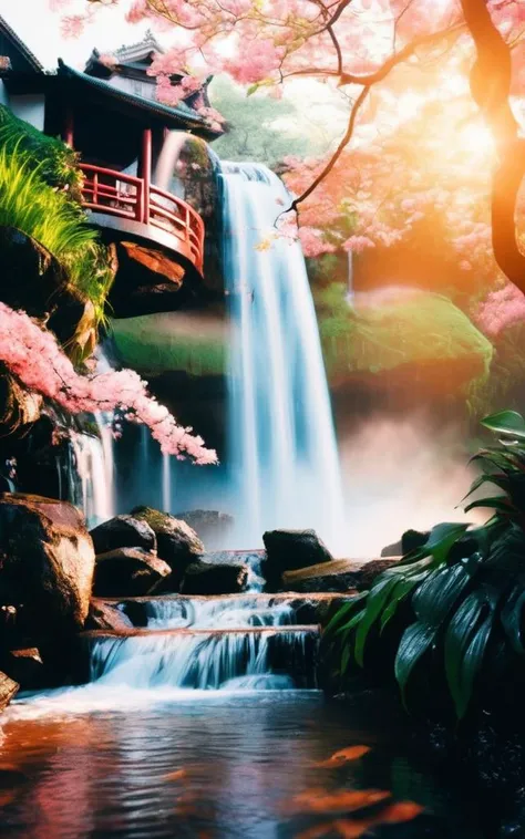 (best quality,masterpiece, intricate,ultra-detailed,realistic,RAW photo,8k uhd,ultra high res,photorealistic style,cinematic scenes, sharp focus,dramatic lighting,extremely detailed CG unity wallpaper) ,1girl,(full body shot),a beautiful chinese girl,(beautiful details face and eyes:1.2), (delicate facial features:1.2),look at the viewer,a cute smile,blush,in front of a waterfall,Jiangnan,35mm photograph, film, bokeh,<lora:csal_scenery:1>
