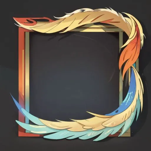 clean dark background,((头像框 )), (Simple frame:0.95),chinese style, golden lines, asian style, phoenix feathers, antiquity, tradition chinese style, phoenix, wing, (eastern fantasy),