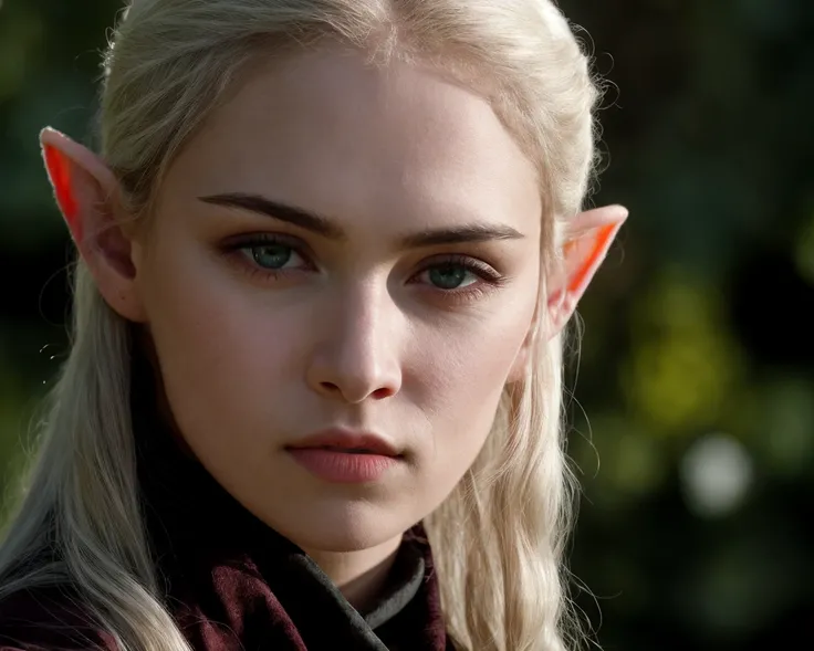 from Game of Thrones <lora:game_of_thrones_offset:1>, (detailed face, detailed eyes, clear skin, clear eyes), lotr, fantasy, elf, female, silver hair, looking at viewer, portrait, photography, detailed skin, realistic, photo-realistic, 8k, highly detailed, full length frame, High detail RAW color art, piercing, diffused soft lighting, shallow depth of field, sharp focus, hyperrealism, cinematic lighting, pointy ears