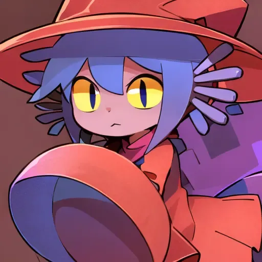 <lora:niko_1:1>, masterpiece,, best quality, niko, yellow eyes, person, red hat, hat, red dress, blue hair, simple background,