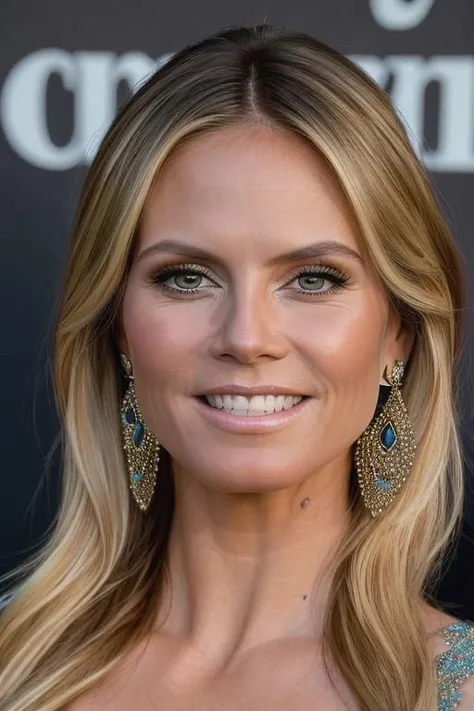 <lora:h31d1klum:0.9>, a Realistic photo of h31d1klum woman, long hair, breasts, looking at viewer, (((blonde hair))), cleavage, brown eyes, jewelry, upper body, earrings, teeth, grin, lips, eyelashes, blue background, realistic, nose, soft lighting, professional Photography, Photorealistic, detailed eyes, RAW, analog, sharp focus, 8k, HD, DSLR, high quality, Fujifilm XT3, film grain, award winning, masterpiece