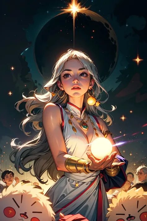 profound, Goddess of the seasons, adorned with symbols of each season's abundance, Starlet, Short, Athletic, Round Face, Olive Skin, Gray Hair, purple Eyes, Straight Nose, Full Lips, Sharp Chin, Long Hair, Straight Hair, Sleek Straight Hair, round breasts, Hoop earrings, light pink cream lipstick, In a blinding flash, the explosion engulfs everything in its path, leaving destruction in its wake, <lora:epiNoiseoffset_v2:2>, <lora:_rL2170:0.5> , <lora:BD_marumi_v3:-0.5>,<lora:flat2:-0.3>