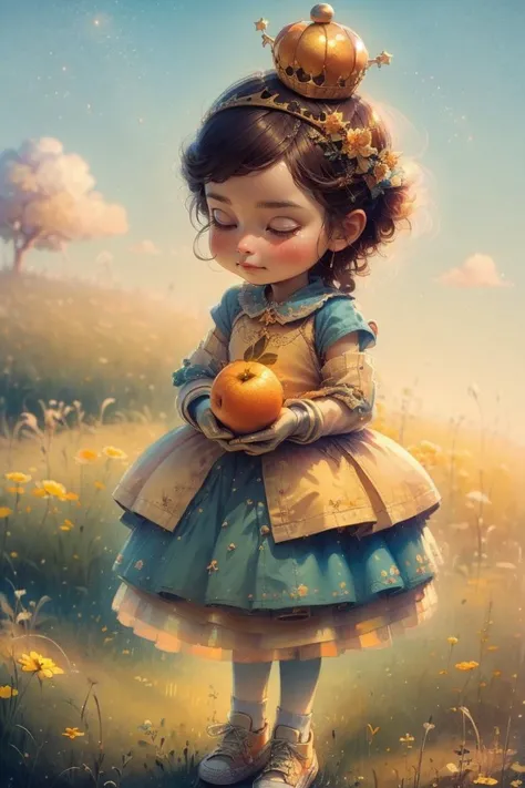 <lora:QQbaby_v1:0.8>,
1girl, cowboy shot, yellow top with puffed sleeves and an orange skirt, white gloves, yellow Converse shoes, and a crown with orange detailing, bangs, grass, in a field,qqbaby.
<lora:add_detail:0.4>,
<lora:fansty world-000020:0.8>