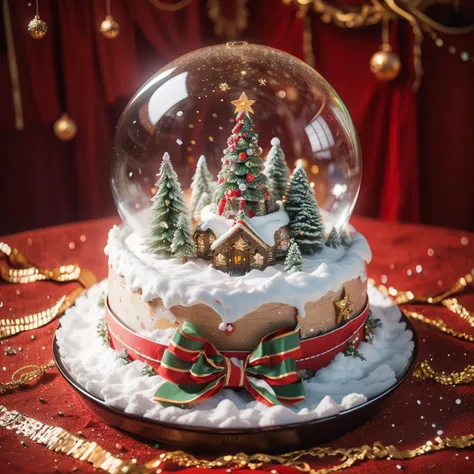 Best quality,masterpiece,ultra high res,<lora:shendan:0.7>,
no humans,christmas,merry christmas,christmas tree,gift,english text,snow,food,christmas ornaments,snowing,hat,box,santa hat,star (symbol),ribbon,cake,