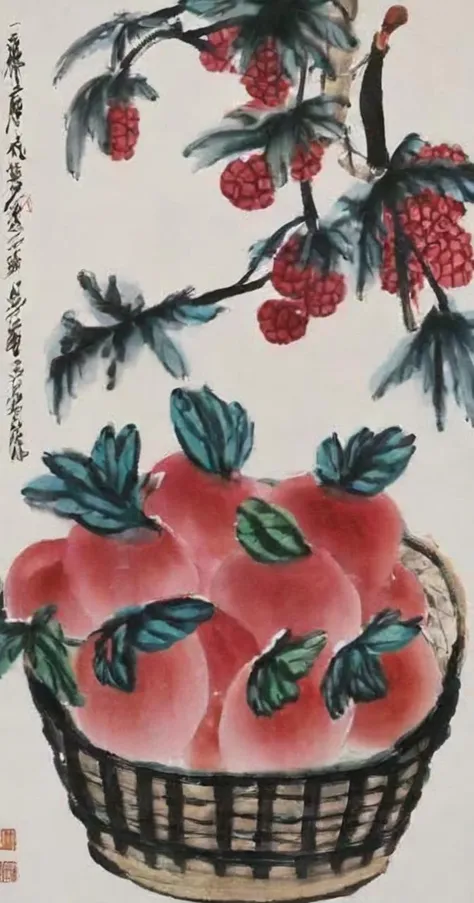 <lora:baishi_xl_0_-000004:1>,baishi,fruit in 1 basket,