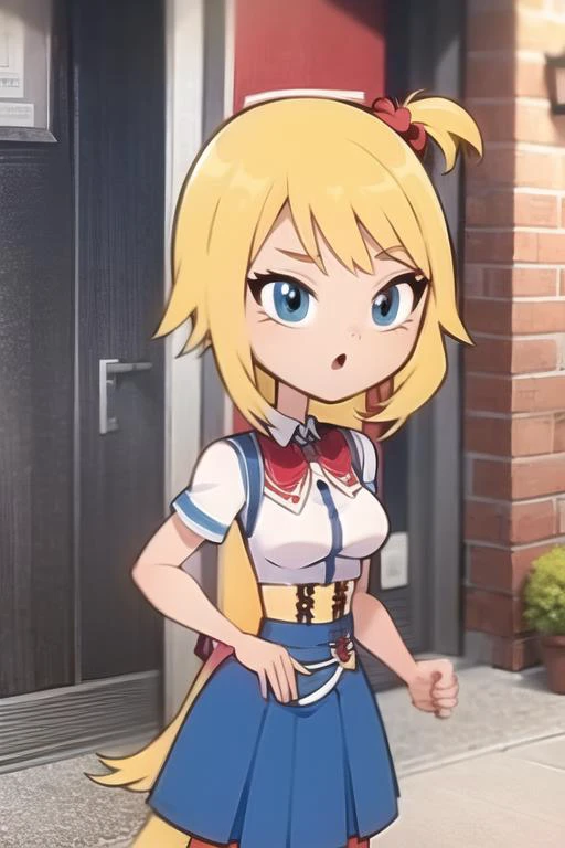 1girl, ttg <lora:ttg-03:1>, akai haato, skirt, blonde hair,
<lora:haato:1>