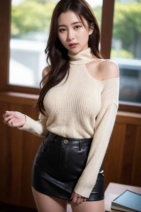 (masutepiece,Best Quality:1.4),(8K,Raw photo,photographrealistic:1.2),view from front,Expert Details ,((Cowboy Shot:1.2)),Photo,Attractive,masutepiece,
BREAK
(((No pants:1.4))),naked lower body,,(((Pubic hair is visible))),1 Japanese woman,((Wearing a thin white high-neck knit with long sleeves)),Keep your mouth shut、Shy eyes.(Curve:1.1),Beautiful face,(Public Hair:1.5))、Breast bulge:1.2
break
Posing for photos, outdoors at night,((blur backgroun)), NSFW